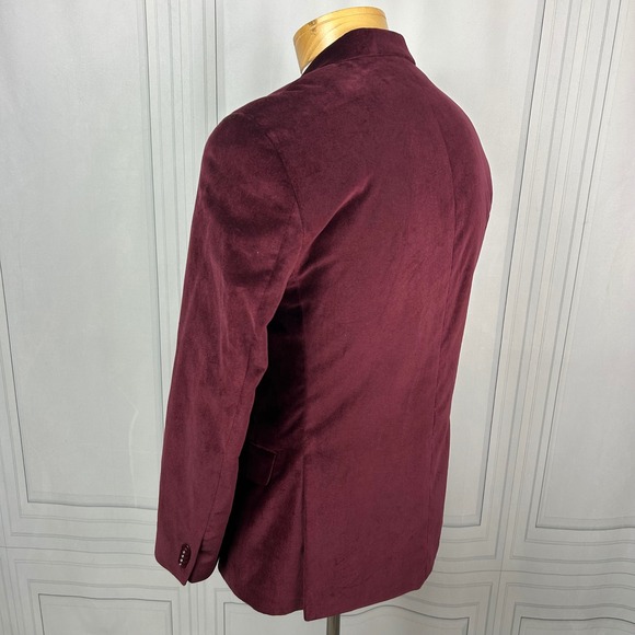 Alfani Red Wine Velvet Slim Fit 2-Button Blazer, Mens 38S - Picture 8 of 15